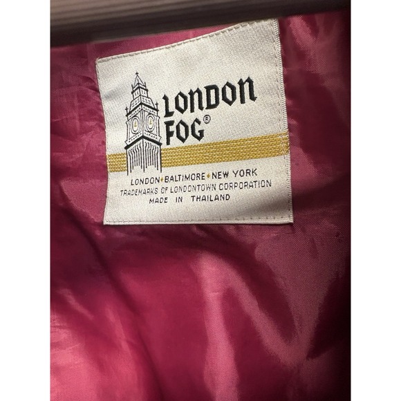 Vintage London Fog Fuchsia Trench Coat Women Size 14 Reg - Picture 9 of 12